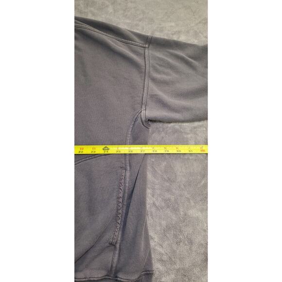 Aerie Mock Neck Oversize Sz XXL Womens Sweatshirt Dark Gray Buttons Pockets C25 - Picture 3 of 9